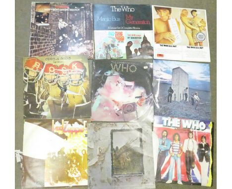 The Rolling Stones, The Who, Led Zeppelin and Pink Floyd LP records (17)