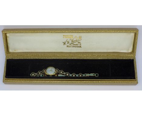 A lady's 9ct gold cased Rotary wristwatch with a 9ct gold bracelet, total weight 12.4g