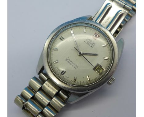 An Omega Electronic f300Hz Seamaster chronometer wristwatch