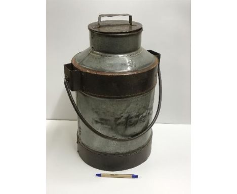A vintage style milk churn with swing handle, approx 49 cm high excluding swing handle