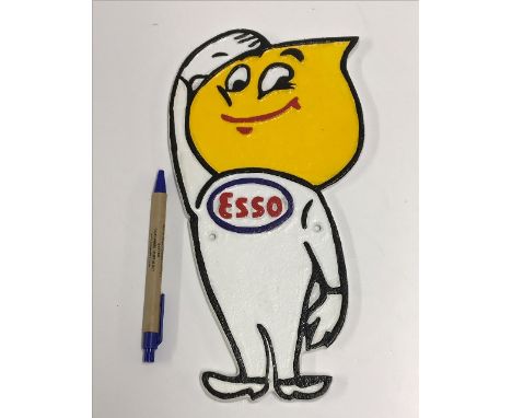 A modern painted cast metal sign "Esso", approx 28 cm 