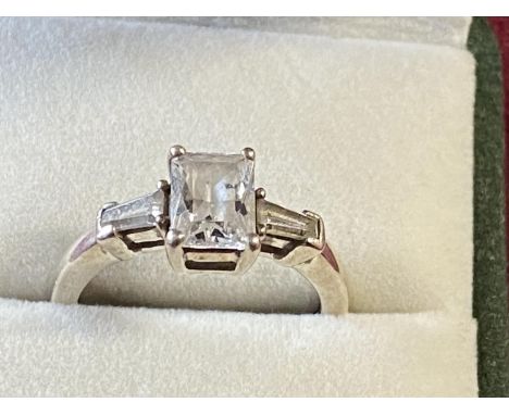 A 925 silver and CZ ring 