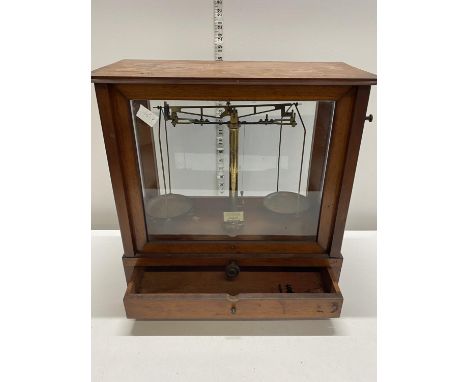 A cased set of chemist scales shipping unavailable 