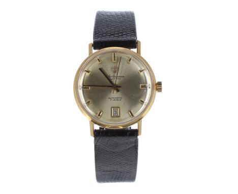 Jules Jurgensen automatic 18ct gentleman's wristwatch, champagne dial with applied baton markers, sweep centre seconds and da