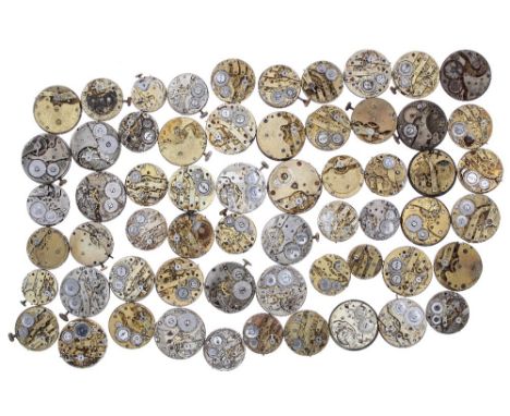 Quantity of wristwatch movements with enamel dials (some faults and incomplete) (60 approx)