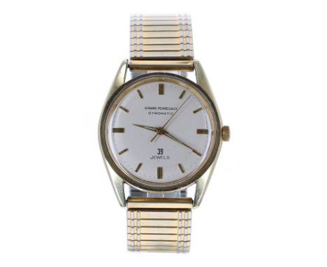Girard Perregaux Gyromatic gold plated and stainless steel gentleman's wristwatch, silvered dial with baton markers and sweep