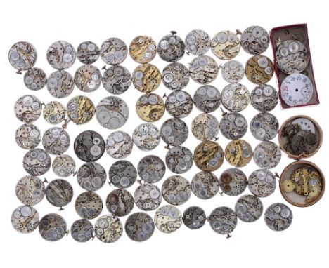 Quantity of wristwatch movements with enamel dials (some faults and incomplete) (60 approx)