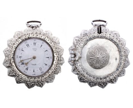 Edward Prior - George III ornate silver verge pair cased pocket watch made for the Turkish market, London 1813, the movement 