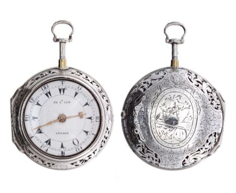 Daniel De St Leu - Fine 18th century silver verge quarter repeating pair cased pocket watch made for the Turkish Market, the 