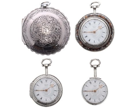 Edward Prior - Fine silver and tortoiseshell verge quadruple cased pocket watch made for the Turkish Market, London 1855, the