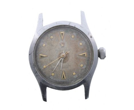 Tudor mid-size stainless steel gentleman's wristwatch, ref. 4453, case no. 450860, circular silvered dial signed Rolex Oyster