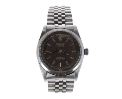 Rolex Oyster Precision stainless steel gentleman's bracelet watch, ref. 6424, circa 1950s, serial no. 177xxx, 'tropical' dial