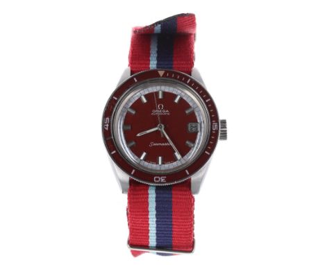 Omega Seamaster automatic stainless steel gentleman's wristwatch, ref. 166.062, circa 1969, serial no. 289676xx, red bakelite