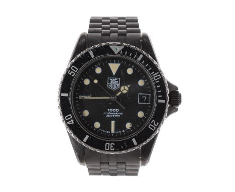 Tag Heuer 1000 Professional 200m PVD diver's gentleman's bracelet watch, ref. 980.031N, 40mm (at fault) - Condition Report: -