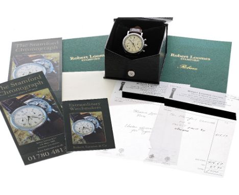 Robert Loomes - The Stamford Chronograph limited edition stainless steel gentleman's wristwatch,  no. 004/100, signed circula
