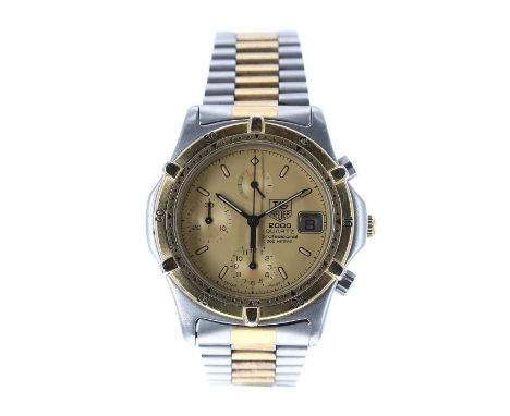 Tag Heuer 2000 Quartz Professional 200m chronograph two-tone gentleman's bracelet watch, ref. 264.006-1m 40mm  (at fault) - C