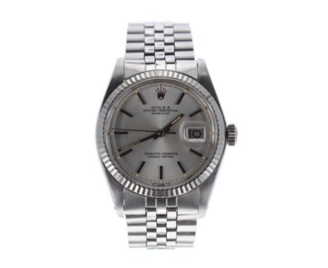 Rolex Oyster Perpetual Datejust stainless steel gentleman's bracelet watch, ref. 1601, circa 1973, serial. no. 388xxxx, white