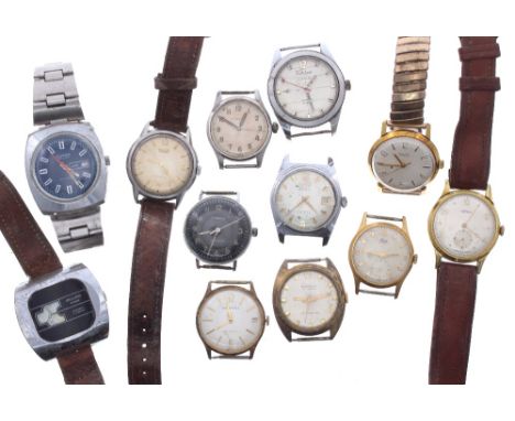 Quantity of gentleman's wristwatches to include Tissot Seastar, Kienzle, Avia, Eterna, Roamer, Trafalgar Worldtime, Diantas D