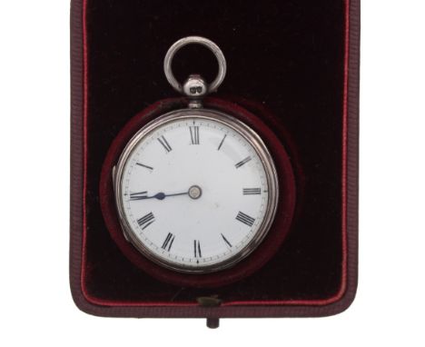 Silver fusee lever fob watch, London 1886, the movement signed Emily J. Gee, London, no. 1046, with engraved balance cock, gi