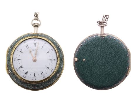 George Prior - George III silver and gilt leather cased verge pair cased pocket watch made for the Turkish Market, London 180