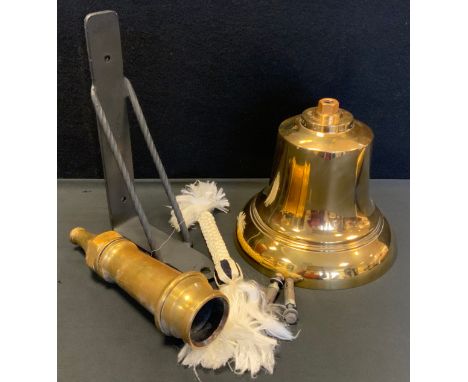An Auxilliary Fire Service fire engine's bell from a Green Goddess engine, hose tip 