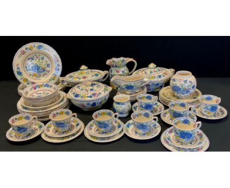 Masons Ironstone 'Regency' part tea service for eight including; six sandwich plates, three small tea plates, eight tea cups,