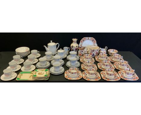 A Noritake ‘Blue Hill’ pattern tea service for six; ten Tuscan tea cups and saucers, Masons Mandalay pattern ware; etc 