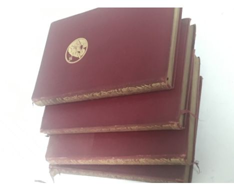 Four Volumes books red leather with applied gilt The Jungle book 1924 by Rudyard Kipling Also The light that failed Lifeâ€™s 