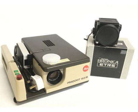 A Leitz Pradovit 153 IR projector and a Zenza Bronica Etrs Boxed main camera body