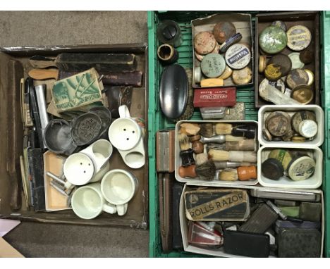 A Collection of vintage shaving accessories and other items. This lot cannot be posted
