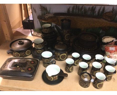 A Denby tea, coffee and dinner service in Arabesque pattern. Shipping category D.