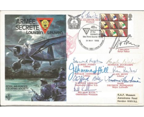 Secret Army cover signed by Nine actor who played in the famous TV series inc Bernard Hepton, Bill Randle, Terence Hardiman, 