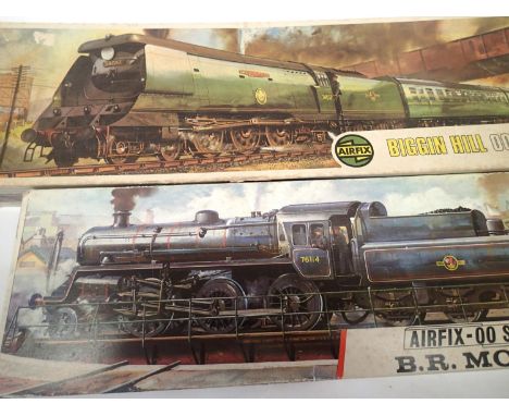 Two Airfix OO scale locomotive kits, Biggin Hill and BR Mogul, contents unchecked. P&amp;P Group 1 (£14+VAT for the first lot