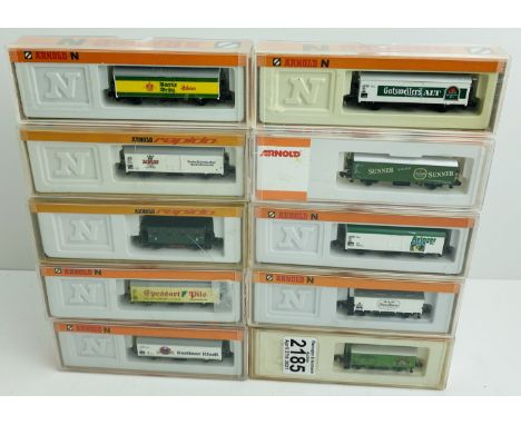 10x Arnold N Gauge Assorted Wagons - See Picture  P&amp;P Group 1 (£14+VAT for the first lot and £1+VAT for subsequent lots) 