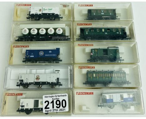10x Fleischmann N Gauge Assorted Wagons - See Picture  P&amp;P Group 1 (£14+VAT for the first lot and £1+VAT for subsequent l