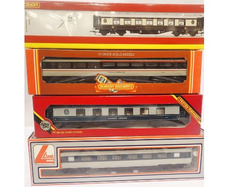 Four coaches; Pullman, Golden Arrow, IC125 restaurant/buffet and grey/blue, all in very good condition. P&amp;P Group 1 (£14+