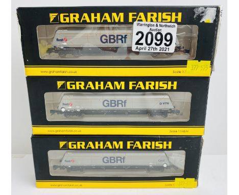 3x Graham Farish N Gauge GBRF Hopper Wagons P&amp;P Group 1 (£14+VAT for the first lot and £1+VAT for subsequent lots) 