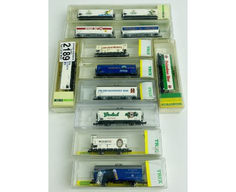 10x Minitrix N Gauge Assorted Wagons - See Picture  P&amp;P Group 1 (£14+VAT for the first lot and £1+VAT for subsequent lots