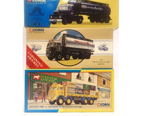 Three Corgi Classics; 16303 Scammell Ever Ready, 97372 Atkinson Mackeson, 09802 ERF Corgi, all in excellent condition and box