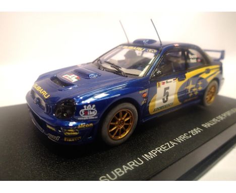 Slot car; Auto Art Subaru Impreza WRC 2001 in very good - excellent condition, boxed. P&amp;P Group 1 (£14+VAT for the first 