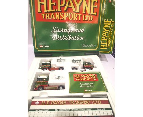 Corgi CC99147 Heavy Haulage Payne set three tractor units and one trailer booklet, in very good - excellent condition. P&amp;