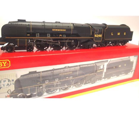 Hornby R2856 Duchess class City of Manchester 6246 LMS black, very near mint condition, boxed. P&amp;P Group 1 (£14+VAT for t