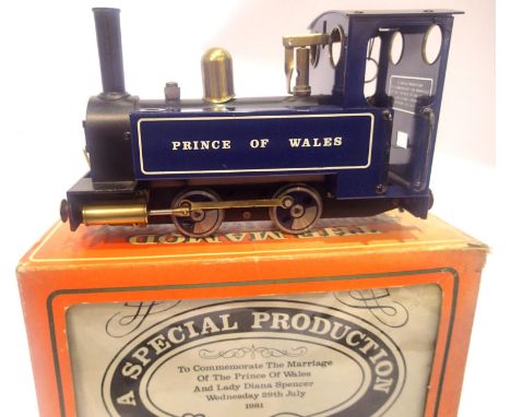 Mamod SL5 steam locomotive Prince of Wales blue, appears as new, unsteamed, slight marks on paintwork, box is in fair conditi