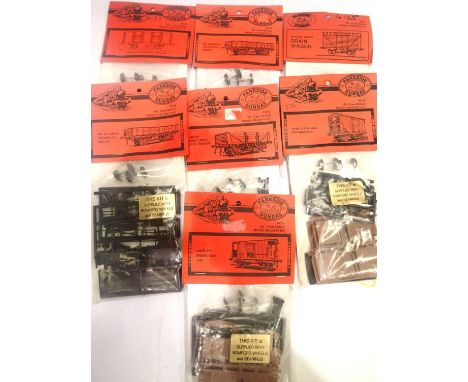 Seven Parkside OO scale wagon kits, sealed in packets. P&amp;P Group 1 (£14+VAT for the first lot and £1+VAT for subsequent l