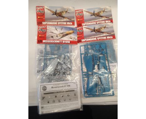 Four Airfix/Hornby bagged kits, ME 109 and Spitfire MK1a x3, all new. P&amp;P Group 1 (£14+VAT for the first lot and £1+VAT f