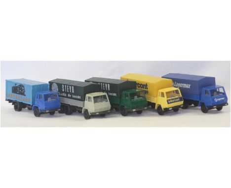 H0 Vehicles, 1x Kleinbahn Steyr 1490 10 wheel truck, blue &amp; tray with dark blue canopy Lagermax, 1x Kleinbahn Steyr 1490 