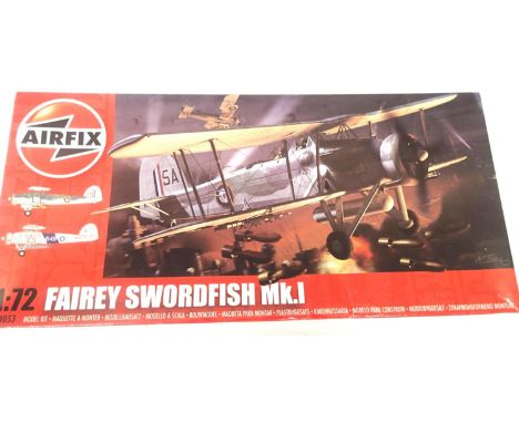 Airfix 1:72 scale Fairey Swordfish as new, contents unchecked. P&amp;P Group 1 (£14+VAT for the first lot and £1+VAT for subs