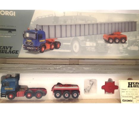 Corgi 1:50 scale Heavy Haulage 76802 man tractor, bogie and beam load in very good - excellent condition and boxed. P&amp;P G