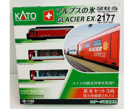 Kato N Gauge Glacier Express Pack  P&amp;P Group 1 (£14+VAT for the first lot and £1+VAT for subsequent lots) 