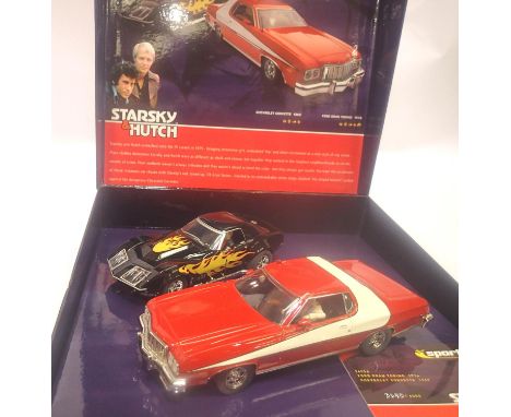 Slot car; Scalextric Starsky and Hutch two car set; Chevy Corvette and Ford Gran Torino, in very good - excellent condition a
